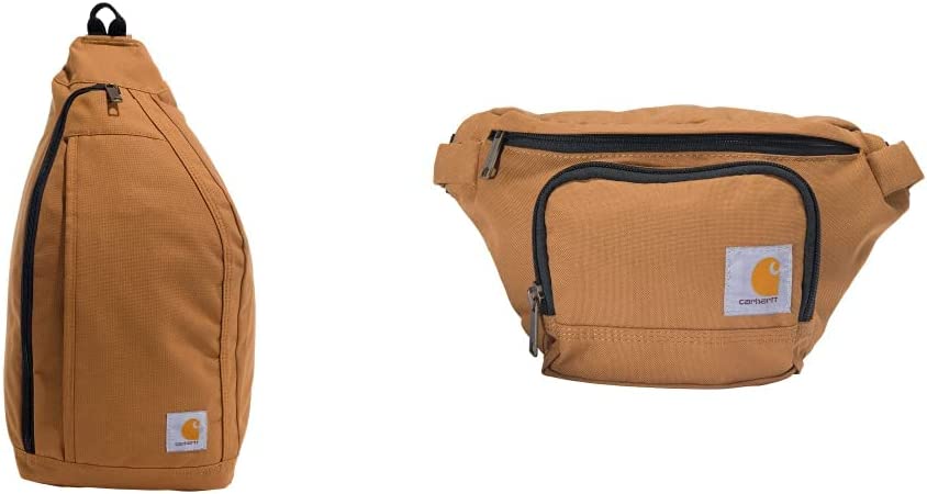 230527205033792_1 Carhartt Mono Sling Backpack, Unisex Crossbody Bag for Travel and Hiking, Carhartt Brown - Image 1